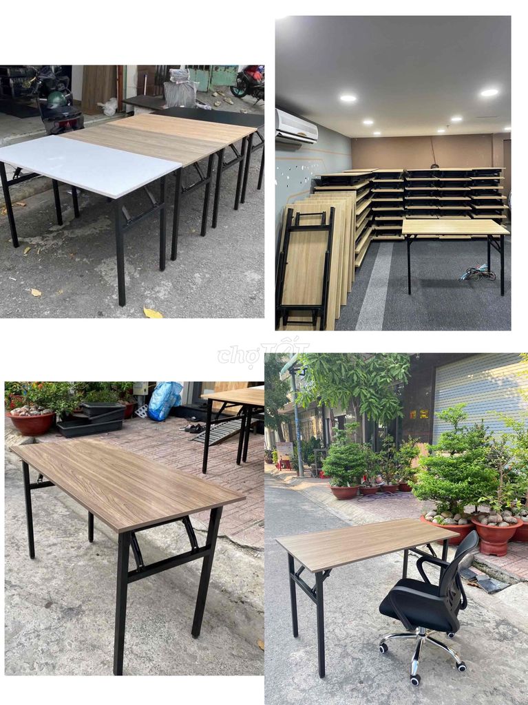 Bàn gấp Gỗ công nghiệp 1m2x60cm. Mua bán Bàn ghế tại Thành phố Dĩ An Bình Dương được đăng bởi Trần Võ Hoàng Linh hình 1