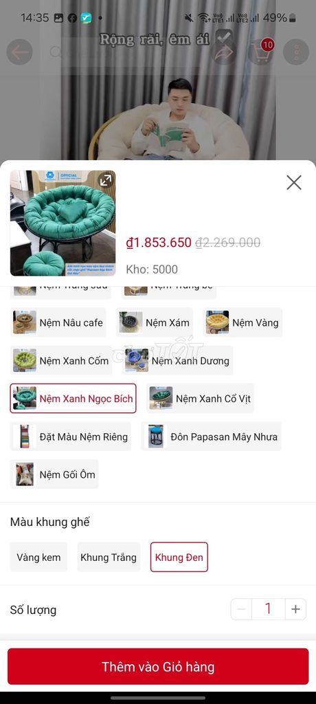 Ghế papasan  1 Mét