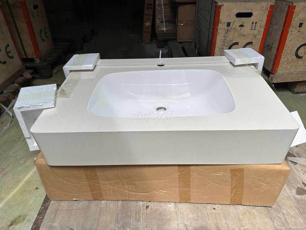 Chậu rửa mặt đá 2 tầng Trắng. Mua bán Thiết bị vệ sinh, nhà tắm tại Quận Đống Đa Hà Nội được đăng bởi tk 681 hình 1