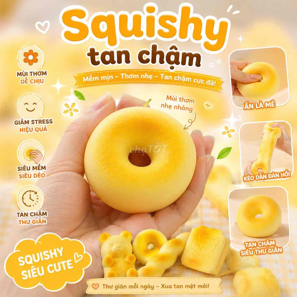 Squishy Vàng Mùi thơm Mềm dẻo