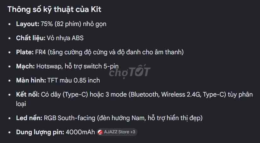 Bàn phím cơ Ajazz AK820 Max 75% ABS FR4. Mua bán Phụ kiện (Màn hình, Chuột...) tại Huyện Hóc Môn Tp Hồ Chí Minh được đăng bởi Tiên Lê hình 1