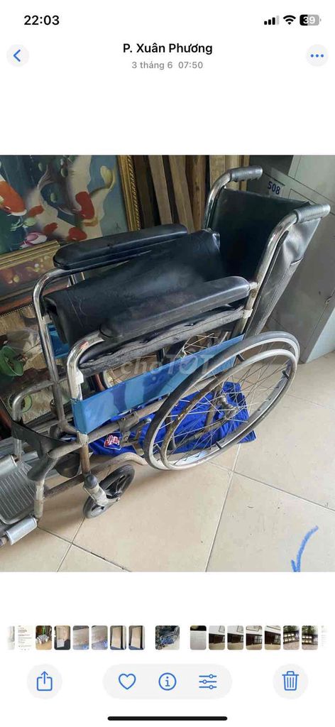 Xe lăn Kim loại Vải Đen Bạc Xanh. Mua bán Đồ chuyên dụng, Giống nuôi trồng tại Quận Nam Từ Liêm Hà Nội được đăng bởi Nguyễn Phúc hình 1