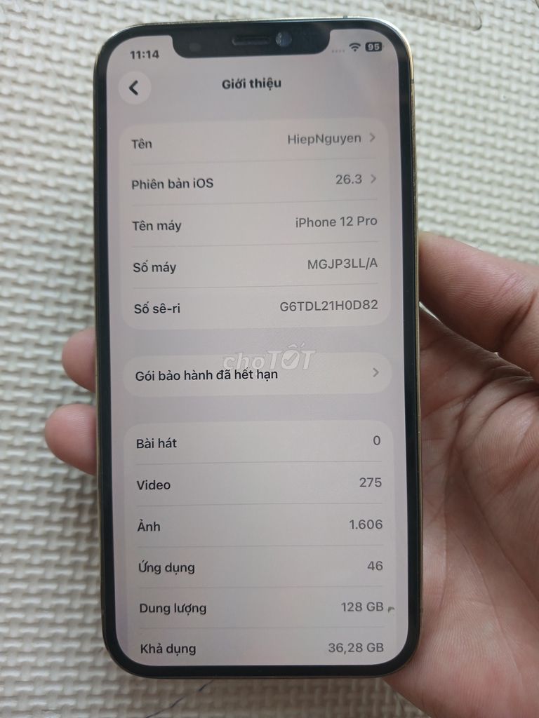 Apple iPhone 12 Pro 128GB Vàng LL/A. Mua bán Điện thoại tại Quận 12 Tp Hồ Chí Minh được đăng bởi HiepNguyen  hình 1