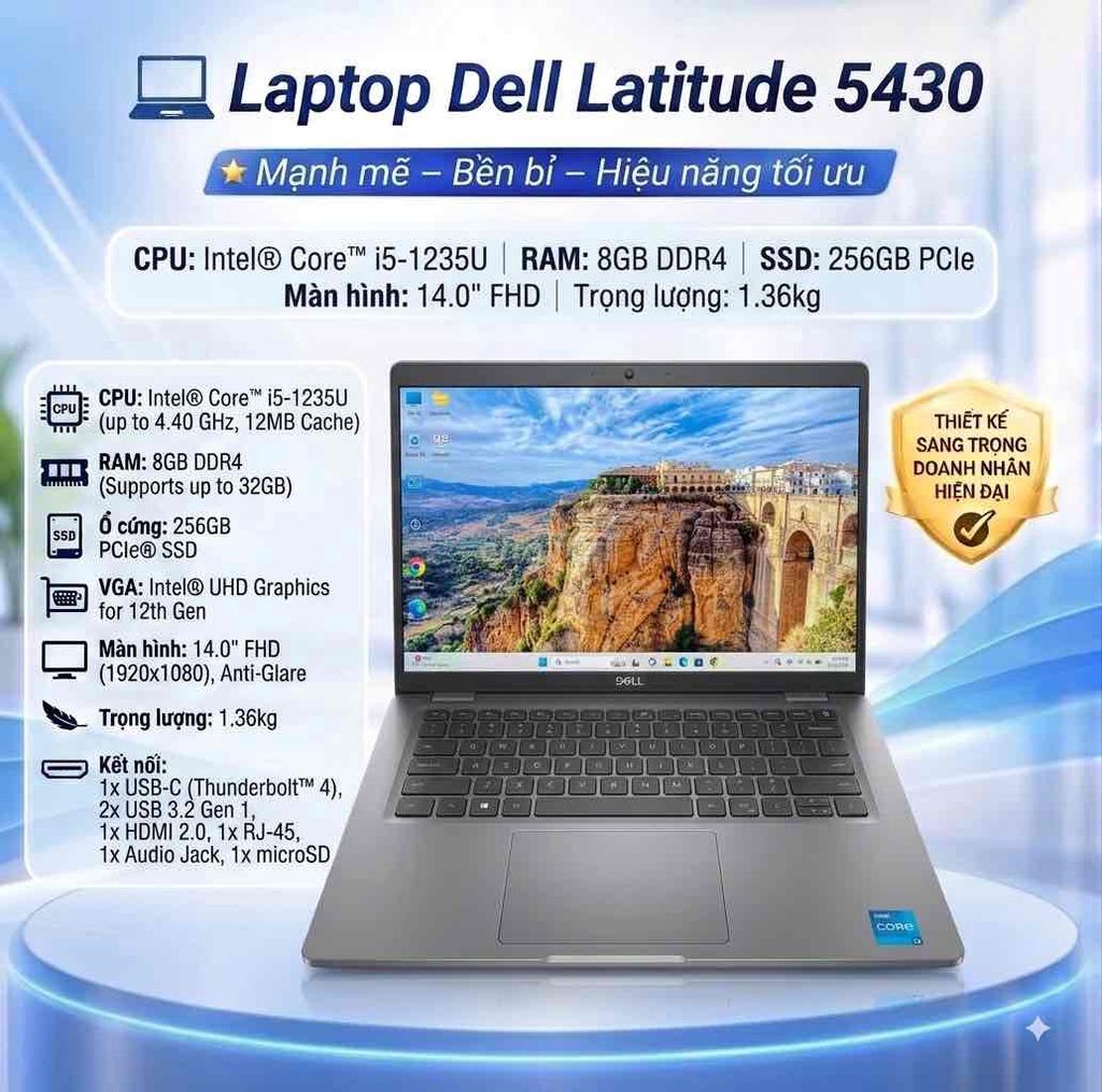 Dell Latitude 5430 i5-1235U 14"FHD 8GB/256GB. Mua bán Laptop tại Thành phố Buôn Ma Thuột Đắk Lắk được đăng bởi Laptop Cũ Cầm Đồ Nguyễn Phương hình 1