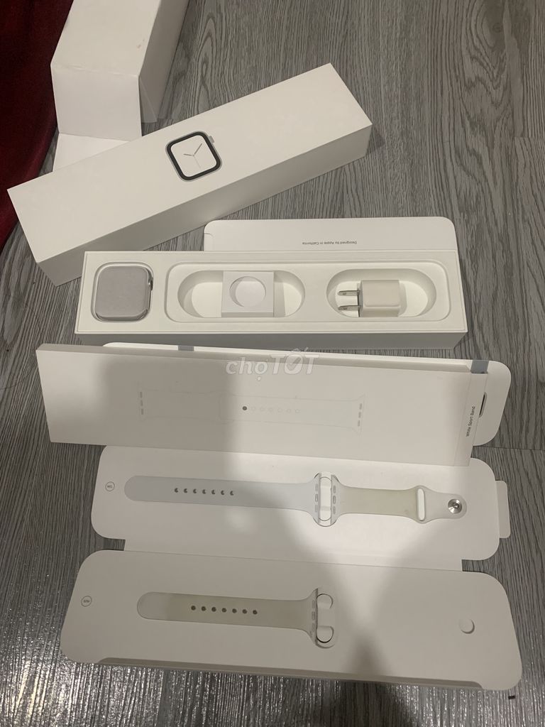 Bán apple watch 4 nhôm trắng 44mm fullbox