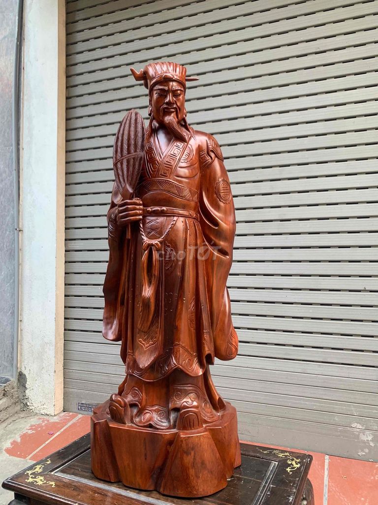 Tượng gỗ Gia Cát Lượng 80cm