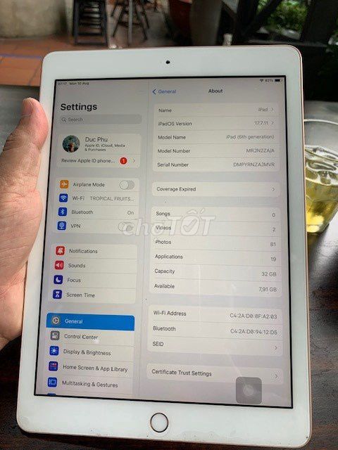 Apple iPad Gen 6 32GB Vàng hồng Như mới. Mua bán Máy tính bảng tại Quận 7 Tp Hồ Chí Minh được đăng bởi a Phu hình 1