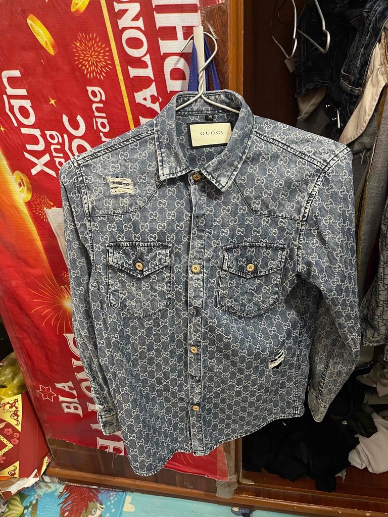 Áo sơ mi Gucci Jean Nam size S. Mua bán Quần áo tại Huyện Phúc Thọ Hà Nội được đăng bởi Mr Tom hình 1