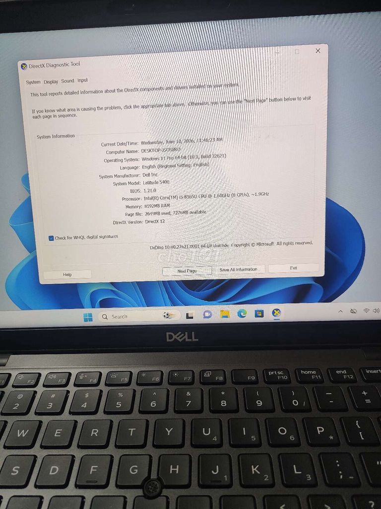 Dell Latitude 5400 i5-8365U 8GB/256GB. Mua bán Laptop tại Huyện Bình Chánh Tp Hồ Chí Minh được đăng bởi Yen Truong hình 1