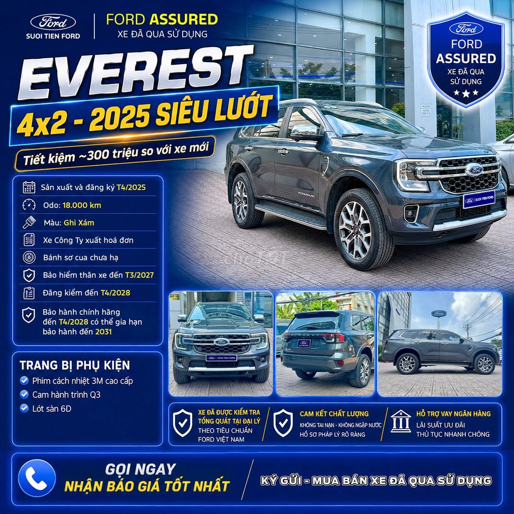 Ford Everest 4x2 2025, серый, сборка Таиланд