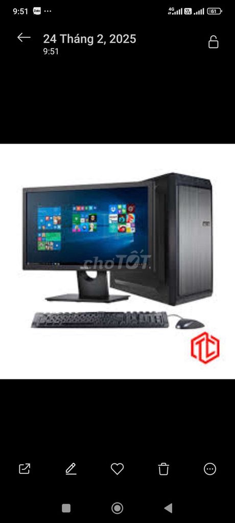 Bộ văn phòng h81 g3240 ram 8g màn 22in