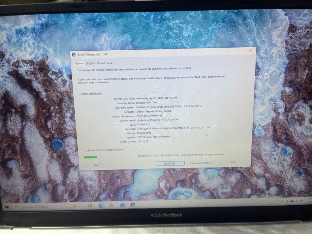 Asus Vivobook Ryzen 5-3500U 8GB/512GB (Mới 99%). Mua bán Laptop tại Quận Gò Vấp Tp Hồ Chí Minh được đăng bởi Huy hình 1