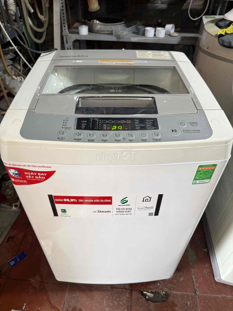 Máy giặt LG 8kg cửa trên Trắng tiết kiệm điện. Mua bán Máy giặt tại Quận 8 Tp Hồ Chí Minh được đăng bởi Điện Lạnh Giá Tốt hình 1