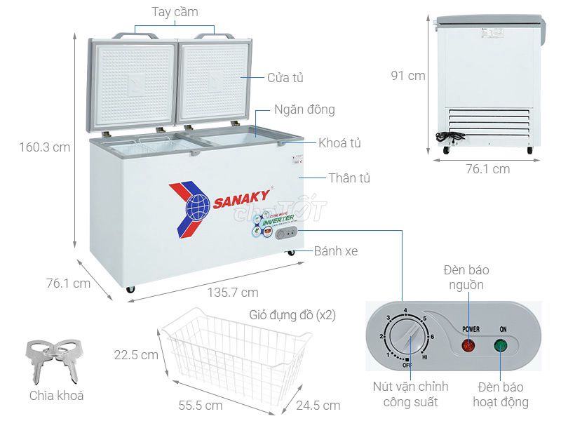 Tủ đông Sanaky VH-5699HY3 560 lít. Mua bán Tủ lạnh tại Quận 7 Tp Hồ Chí Minh được đăng bởi ĐIỆN MÁY SÀI THÀNH hình 1