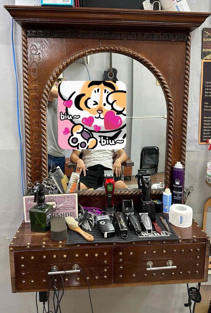 Gương cắt tóc Barber Gỗ Nâu. Mua bán Nội thất, đồ gia dụng khác tại Huyện Chơn Thành Bình Phước được đăng bởi Anh Thư hình 1
