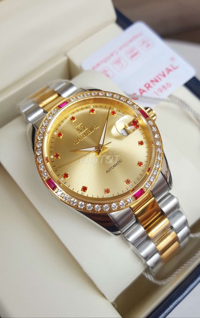 Đồng Hồ Cơ Carnival Đính Đá Moisanit Thép Đúc 316L. Mua bán Đồng hồ tại Thành phố Thủ Đức Tp Hồ Chí Minh được đăng bởi Hiếu Nguyễn hình 1