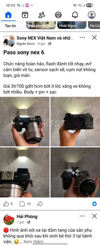 Máy ảnh Sony NEX-6 Đã qua sử dụng. Mua bán Máy ảnh, Máy quay tại Quận Hồng Bàng Hải Phòng được đăng bởi Nam hình 1