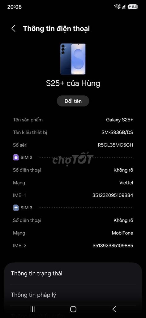 Samsung Galaxy S25+ 12GB/256GB Xanh. Mua bán Điện thoại tại Quận Hà Đông Hà Nội được đăng bởi Boring Childhood hình 1