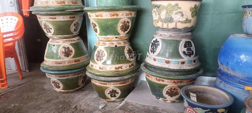 Chậu cây gốm sứ xanh lá 43cm. Mua bán Cây cảnh, đồ trang trí tại Quận 8 Tp Hồ Chí Minh được đăng bởi Tấn Thiện  hình 1