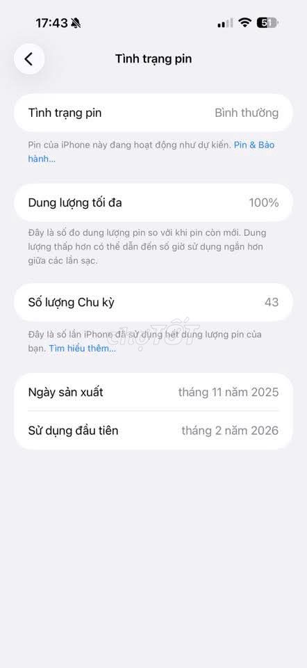 iPhone 17 Pro Max 256GB Cam Mới. Mua bán Điện thoại tại Quận Liên Chiểu Đà Nẵng được đăng bởi Nhật Quang hình 1