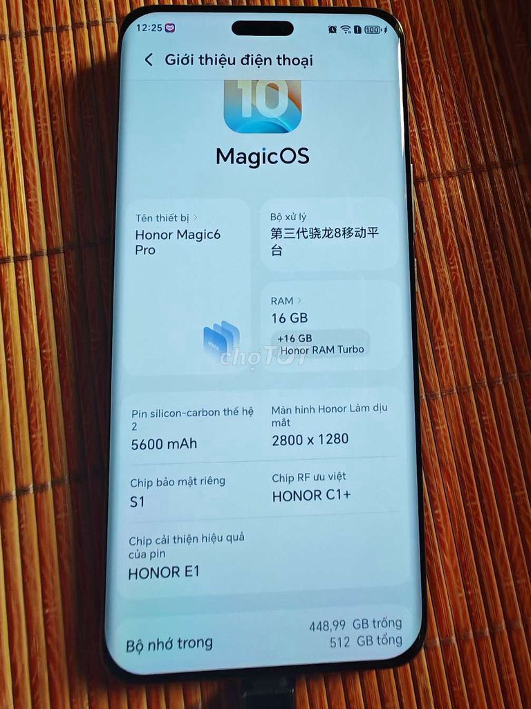 Honor Magic6 Pro 512GB Trắng. Mua bán Điện thoại tại Quận Gò Vấp Tp Hồ Chí Minh được đăng bởi NDL hình 1
