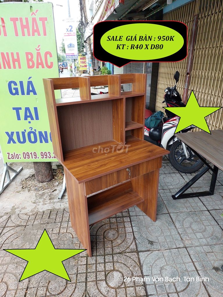 SALE BÀN HỌC & BÀN LÀM VIỆC DÀI 80CM ( NÂU ĐỎ )