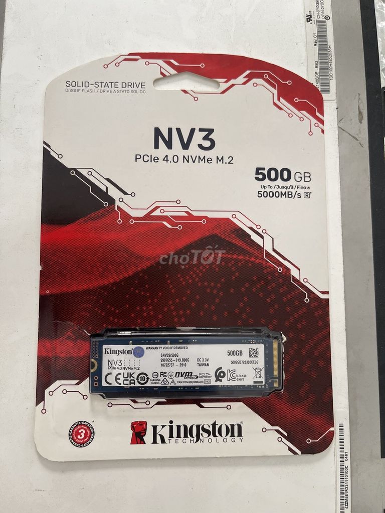 NVMe 500Gb Kingston NV3 mới Full box BH 46 Tháng. Mua bán Linh kiện (RAM, Card...) tại Quận Hải Châu Đà Nẵng được đăng bởi Baxiqua hình 1