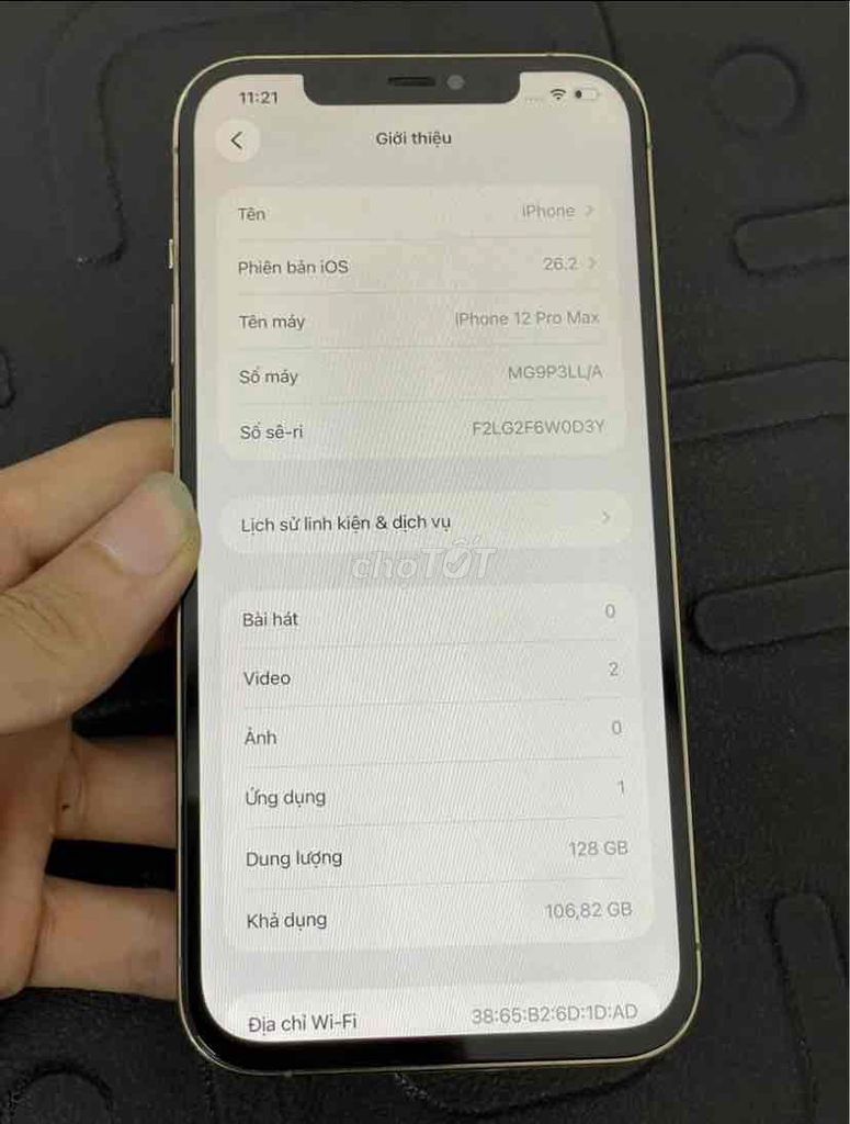Apple iPhone 12 Pro Max 128GB Vàng Thay màn pin. Mua bán Điện thoại tại Quận Ba Đình Hà Nội được đăng bởi vũ nguyễn hình 1