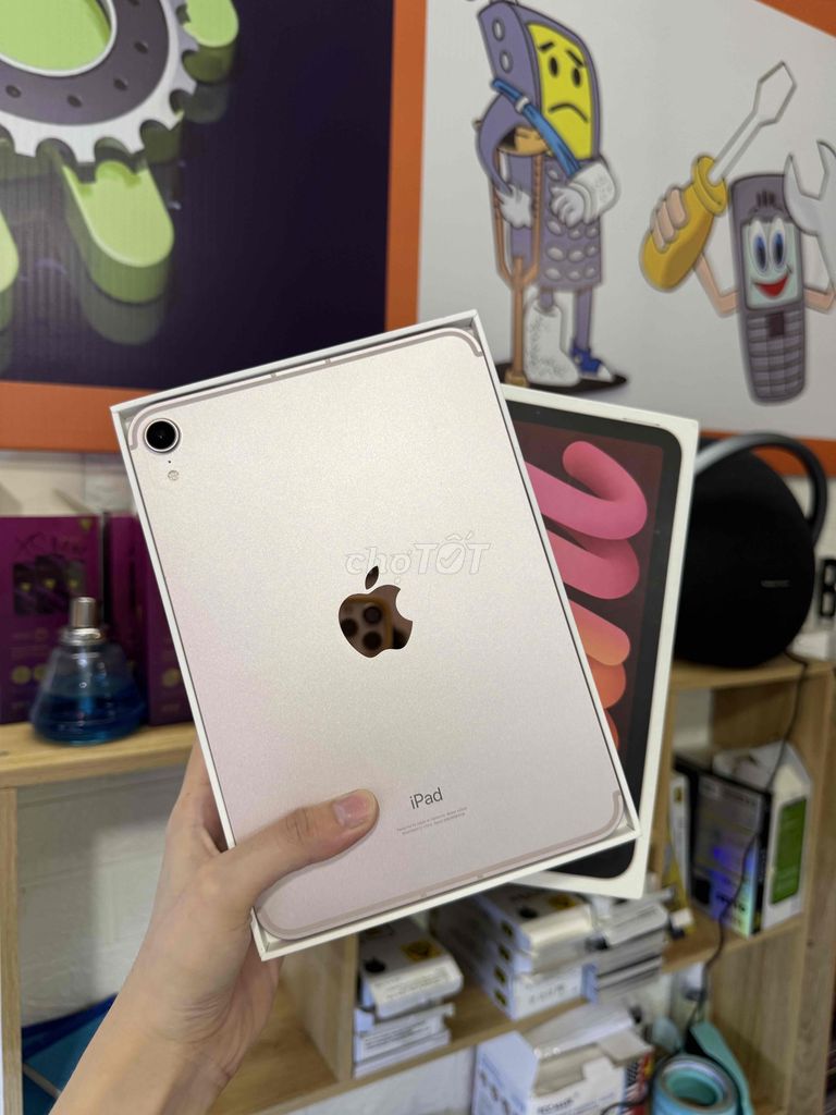 IPad Mini 6 256Gb Hồng 5G LTE có sim zinall FULL