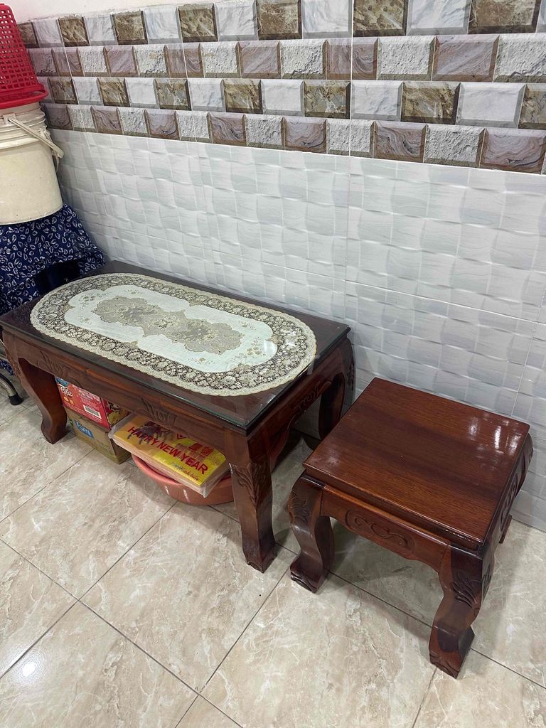 Bộ bàn ghế phòng khách Gỗ Nâu tặng thang inox 2m4. Mua bán Bàn ghế tại Quận Bình Tân Tp Hồ Chí Minh được đăng bởi Lưu Vĩnh Khang hình 1