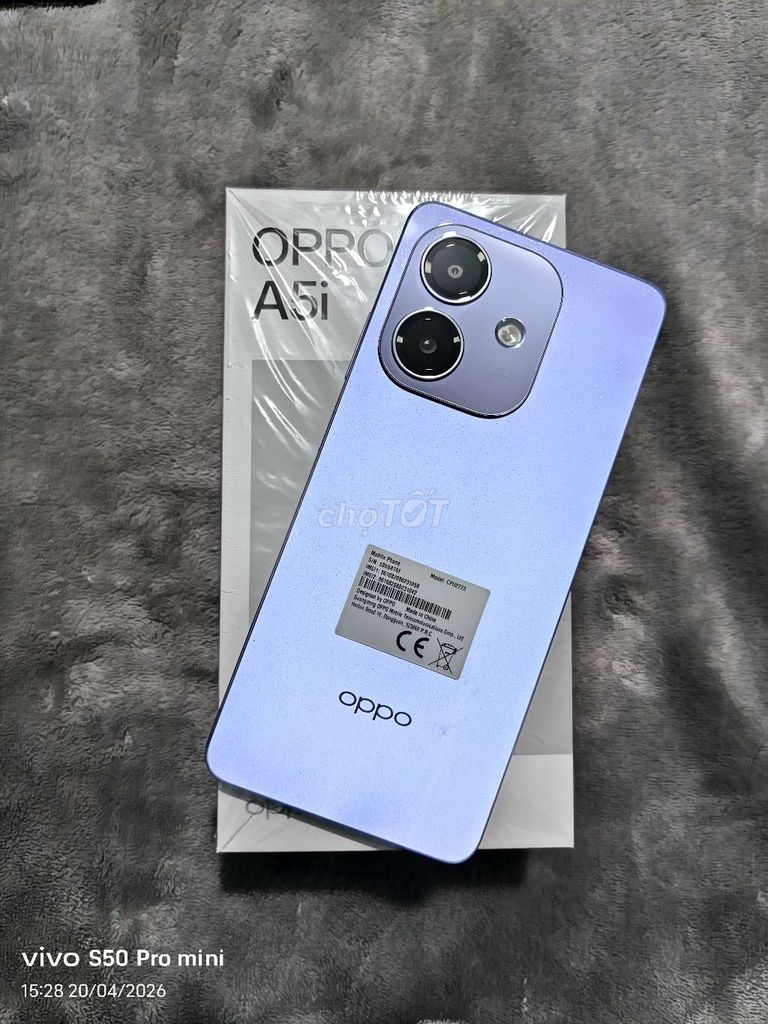 OPPO A5i 64GB fullbox mới chính hãng bh 02.2027. Mua bán Điện thoại tại Thành phố Vĩnh Long Vĩnh Long được đăng bởi Duy Kha MOBILE hình 1