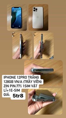 Apple iPhone 12 Pro 128GB Trắng VN/A Đã sử dụng