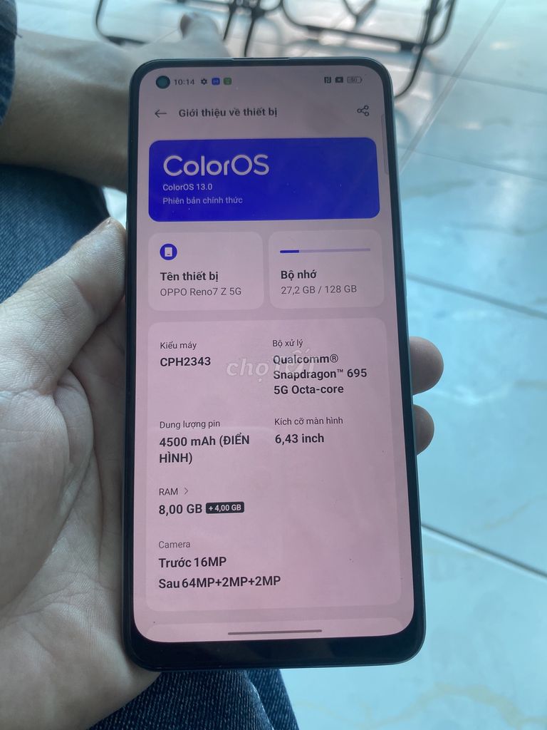 OPPO Reno 7 Z 5G 8GB/128GB. Mua bán Điện thoại tại Thành phố Thủ Đức Tp Hồ Chí Minh được đăng bởi Hoàng Nam hình 1