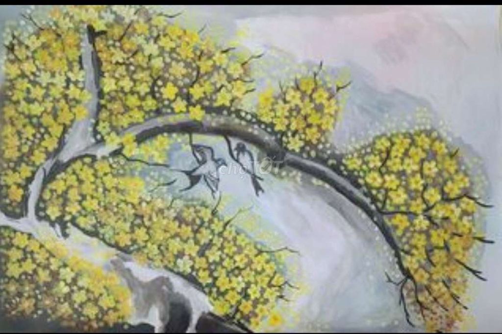 Tranh sơn dầu chim én mùa xuânkt61x92. Mua bán Cây cảnh, đồ trang trí tại Huyện Trảng Bom Đồng Nai được đăng bởi Dung Dao Tien hình 1