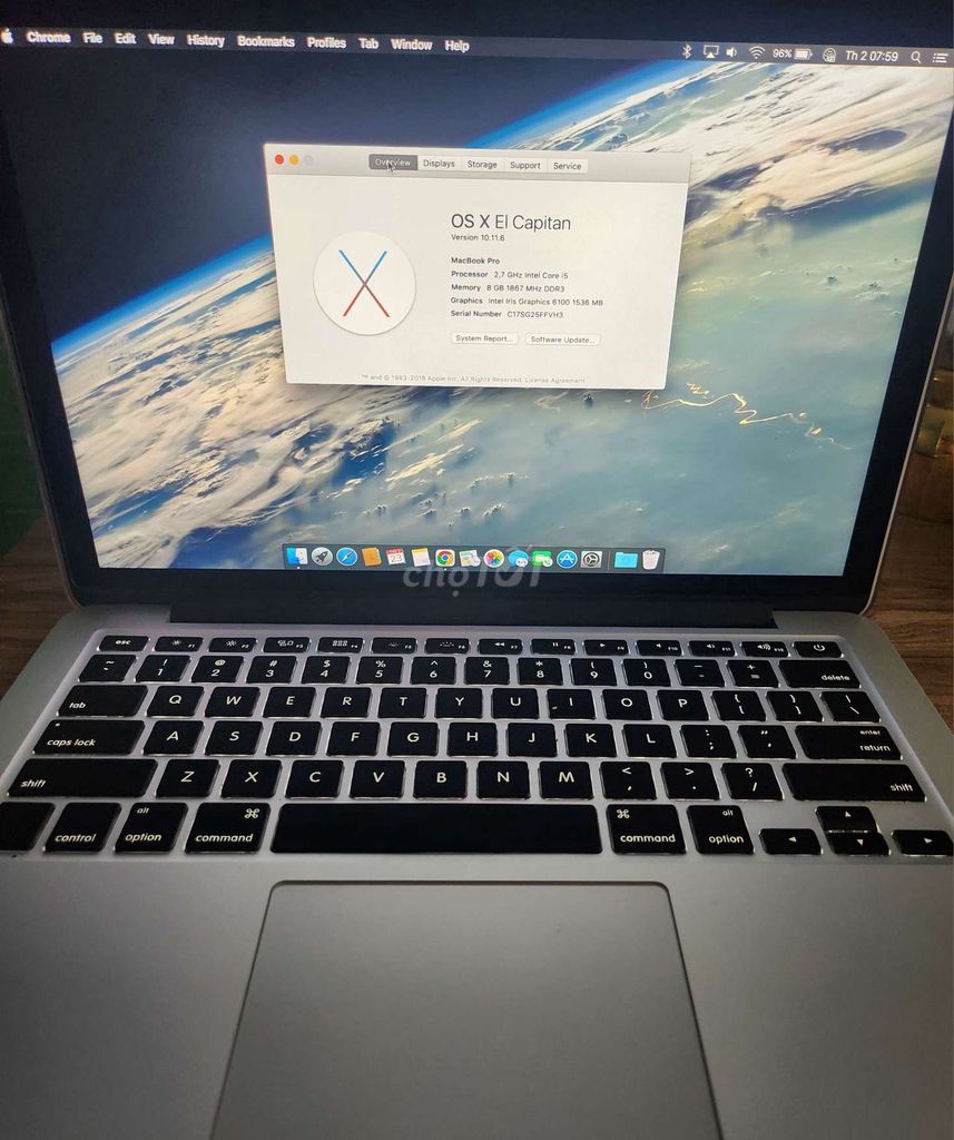 Apple MacBook Pro i5 13.3 inch 8GB/128GB. Mua bán Laptop tại Quận 4 Tp Hồ Chí Minh được đăng bởi  Đăng Khoa hình 1