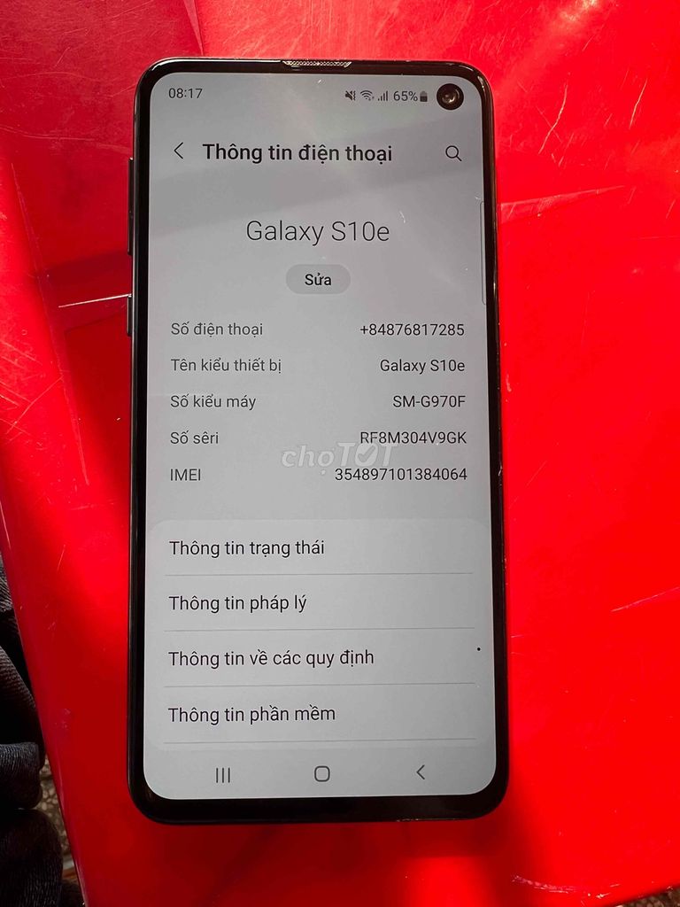 Samsung Galaxy S10e 128GB Đen. Mua bán Điện thoại tại Quận Bình Thạnh Tp Hồ Chí Minh được đăng bởi Nguyễn Phú hình 1