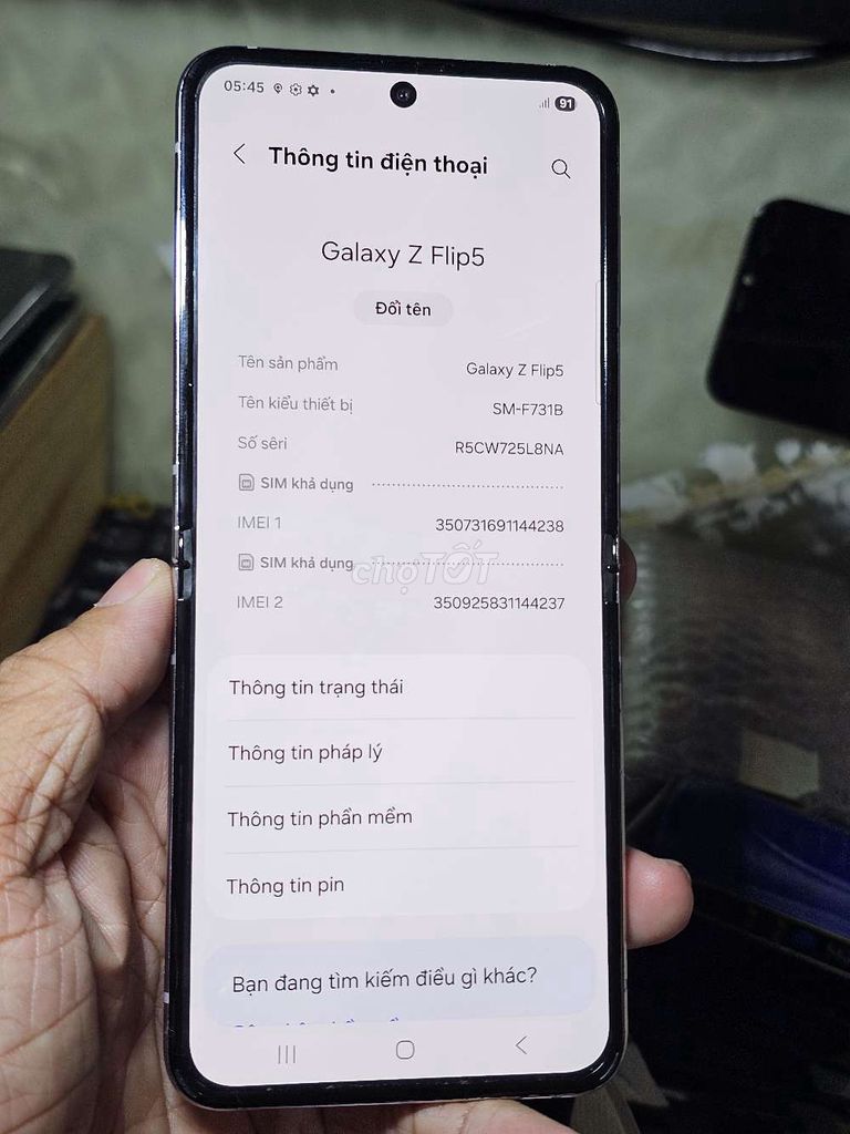  Galaxy Z Flip5 512GB zin toàn bộ đẹp 99% giá rẻ . Mua bán Điện thoại tại Quận 8 Tp Hồ Chí Minh được đăng bởi Thiên Hòa mobile  hình 1