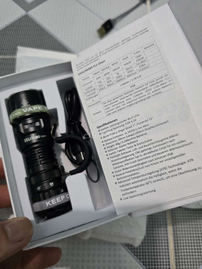 Đèn pin Wurkkos TD07 Đen. Mua bán Đèn tại Thành phố Thủ Dầu Một Bình Dương được đăng bởi tài vip hình 1