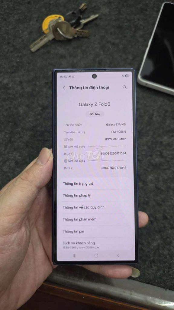 Samsung Galaxy Z Fold 6 256GB Xám Hàn Quốc. Mua bán Điện thoại tại Quận Thanh Xuân Hà Nội được đăng bởi Duc Minh hình 1