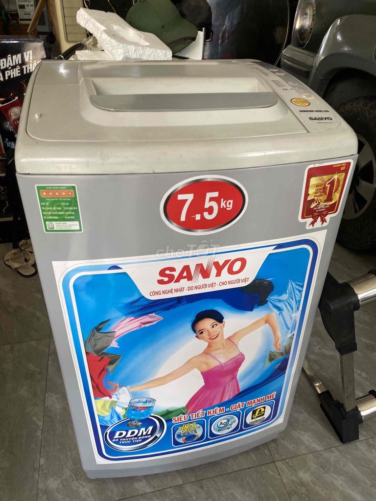 Máy giặt Sanyo 7.5kg Xám cũ. Mua bán Máy giặt tại Thị xã Bến Cát Bình Dương được đăng bởi Bảo Châu hình 1