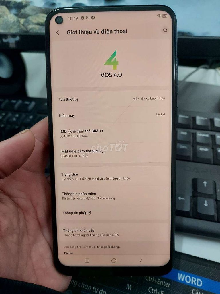 Vsmart Live 4 Xám. Mua bán Điện thoại tại Quận Ba Đình Hà Nội được đăng bởi Central Cee 3989 hình 1