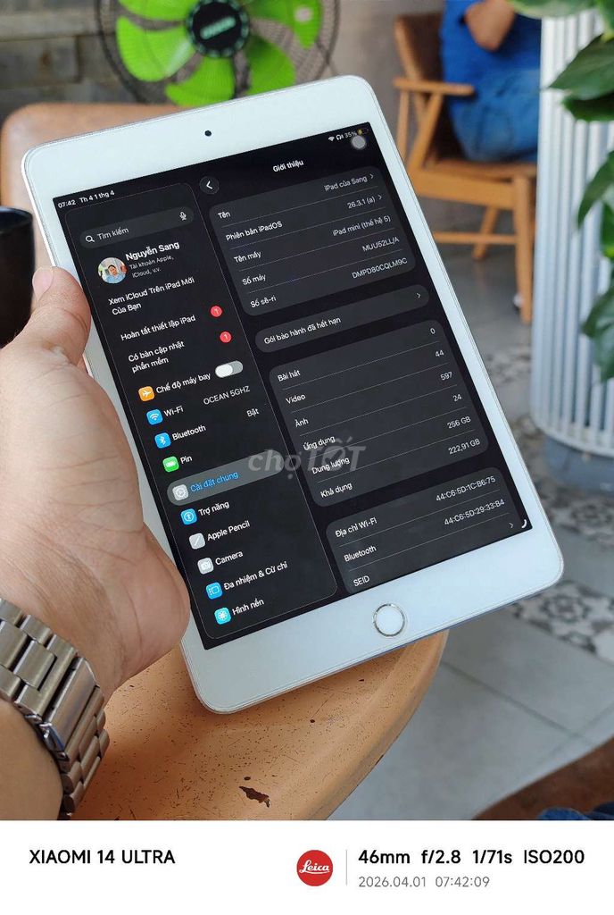 Apple iPad mini 5 256GB Bạc. Mua bán Máy tính bảng tại Quận Cẩm Lệ Đà Nẵng được đăng bởi Sang Nguyen hình 1