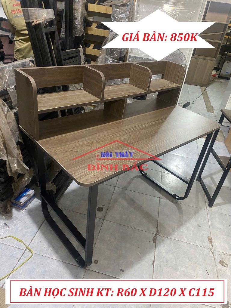 BÀN HỌC SINH & BÀN LÀM VIỆC DÀI 1M2 ( VÁN MDF )