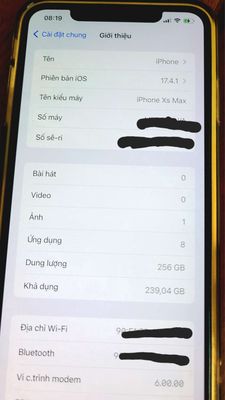 iPhone XS Max 256GB Quốc tế, Đen, 99%