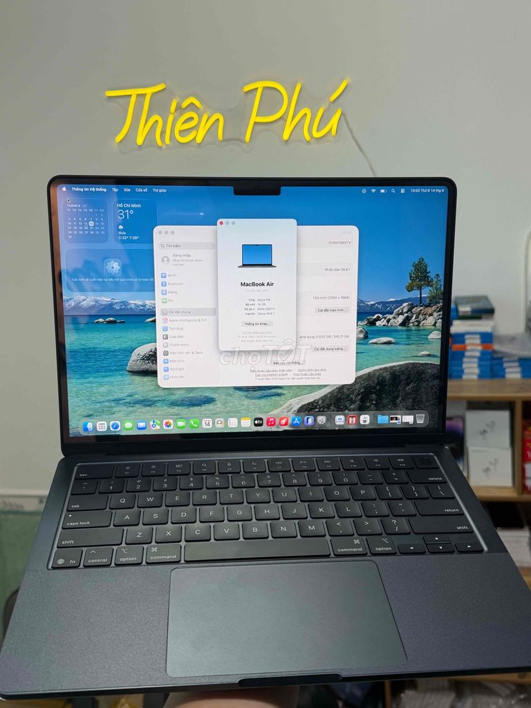 Macbook Air M4 13.6inch 16/256gb Midnight FullBox. Mua bán Laptop tại Quận Thanh Khê Đà Nẵng được đăng bởi Thiên phú  hình 1