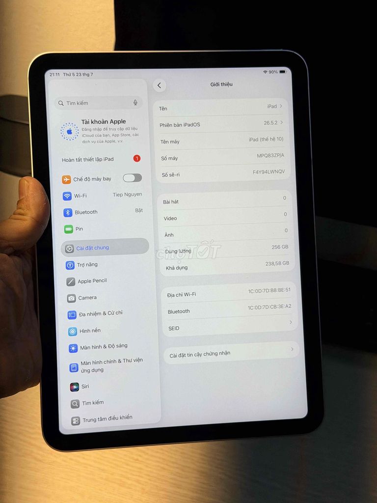 Apple iPad Gen 10 256G Wifi Bạc. Mua bán Máy tính bảng tại Quận Ba Đình Hà Nội được đăng bởi Nguyen  hình 1