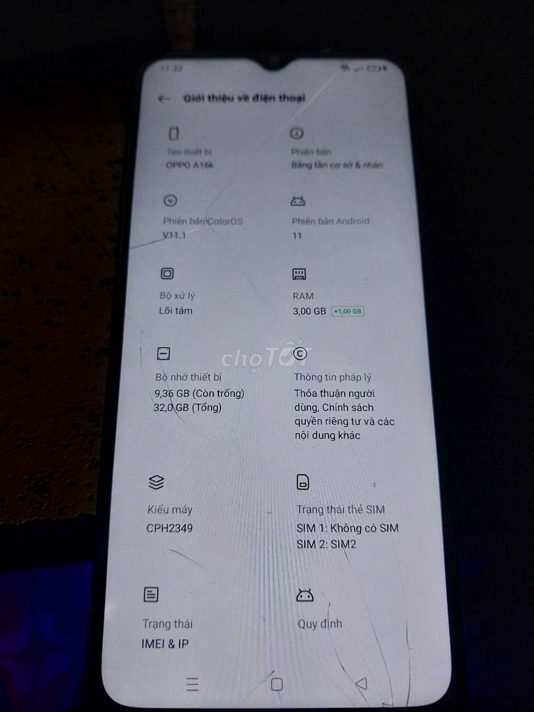 OPPO A16K 32GB Đen nứt kính . Mua bán Điện thoại tại Huyện Lương Tài Bắc Ninh được đăng bởi xuan hình 1