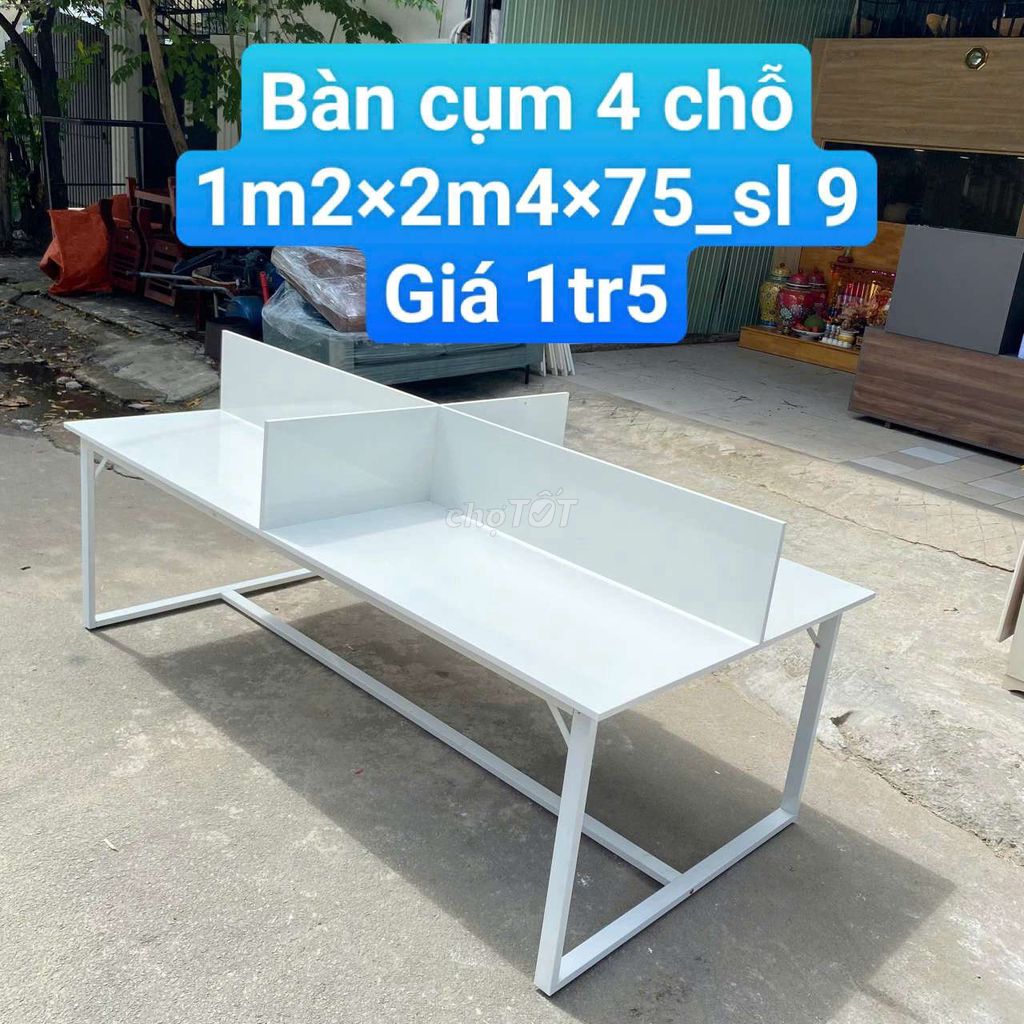 Bàn làm việc gỗ kim loại trắng. Mua bán Bàn ghế tại Quận 10 Tp Hồ Chí Minh được đăng bởi Kho Thanh Lý Phú Nhàn hình 1