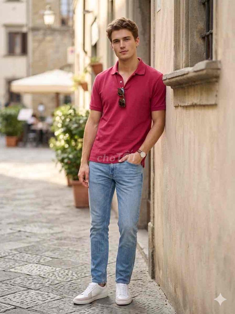 Áo Polo Uniqlo Nam Cotton Đỏ L. Mua bán Quần áo tại Huyện Hàm Tân Bình Thuận được đăng bởi 2hand LCT hình 1