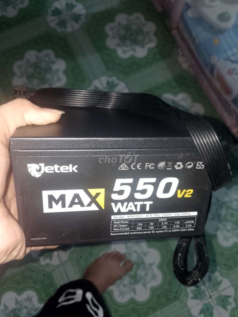 Nguồn máy tính Jetek MAX 550 V2 Đen 550W. Mua bán Linh kiện (RAM, Card...) tại Huyện Bàu Bàng Bình Dương được đăng bởi Nghenguyen hình 1